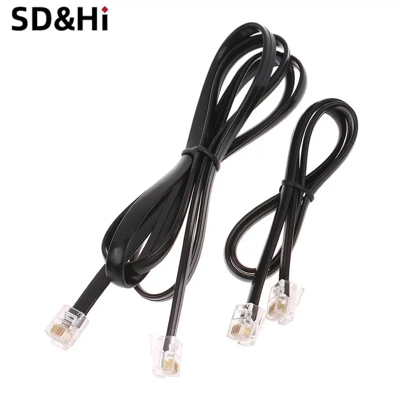 0.5-5m RJ11 RJ12 6P6C Data Cable, Male to Male Modular Data Cord Straight Wiring Pinout Telephone Handset Voice Extension Cable