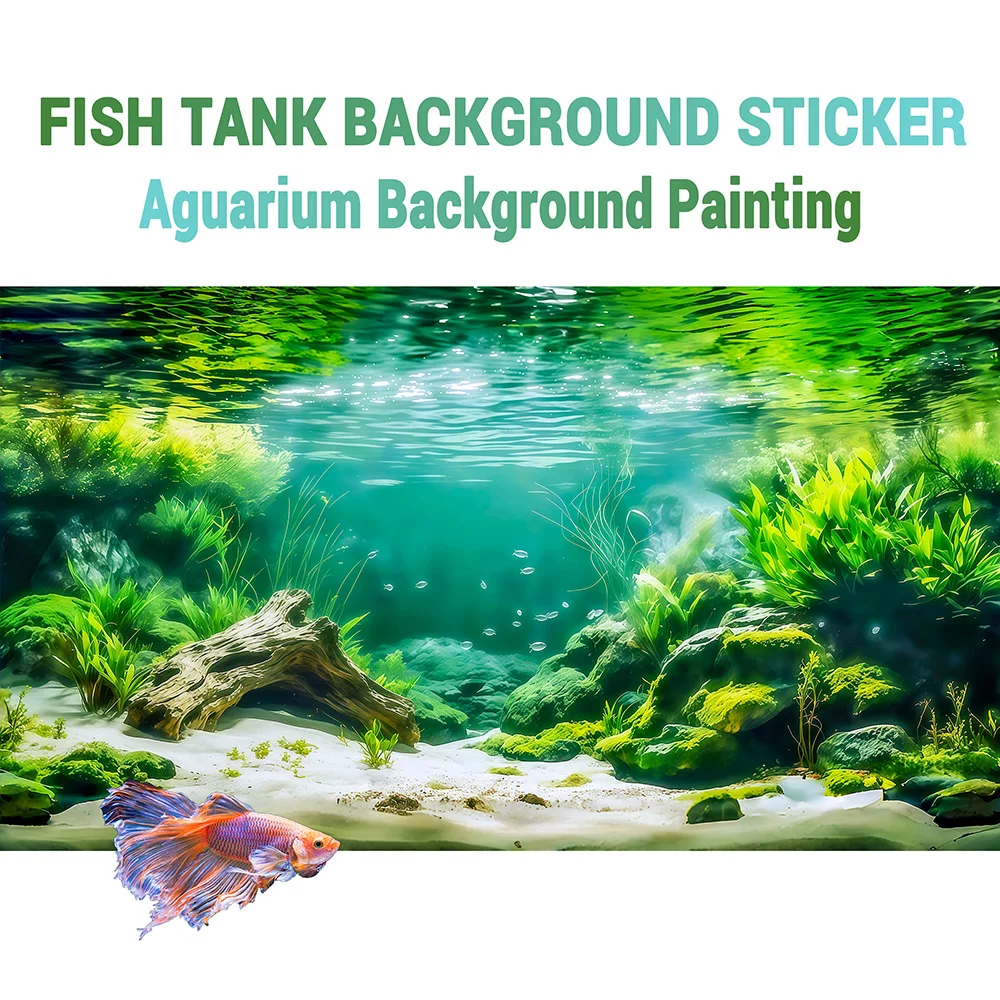 Flusszweige am Grund, Aquarium-Hintergrundmalerei, Aquarium-Aufkleber, selbstklebend auf der Vorderseite, Aquarium-Landschaftsdekoration