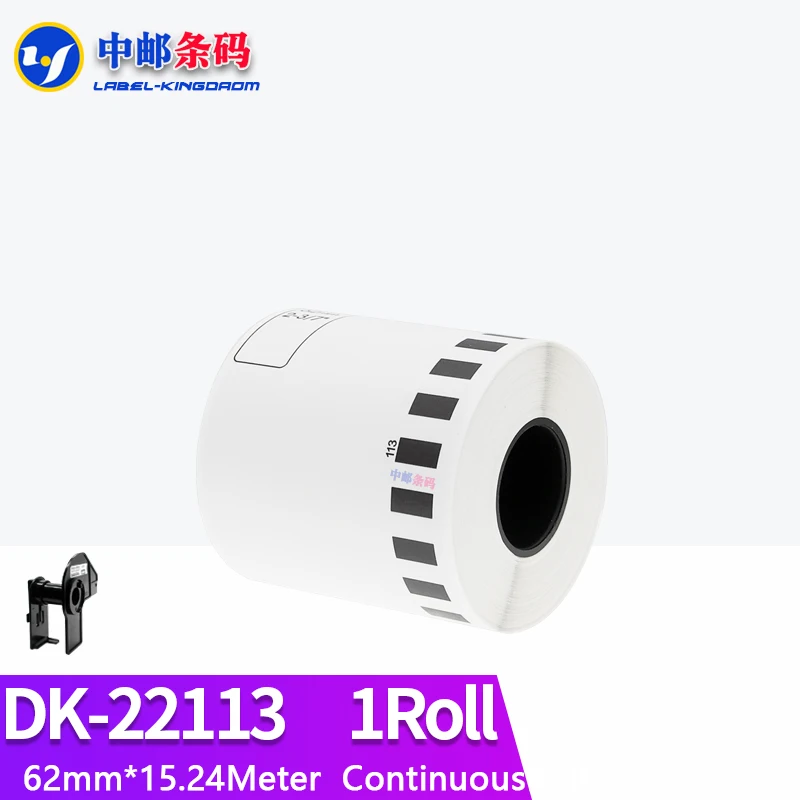 1 Roll Compatible DK-22113 Transparent Clear Film Label 62mm*15.24M Continuous for Brother QL-570/700/800 Printer DK-2213