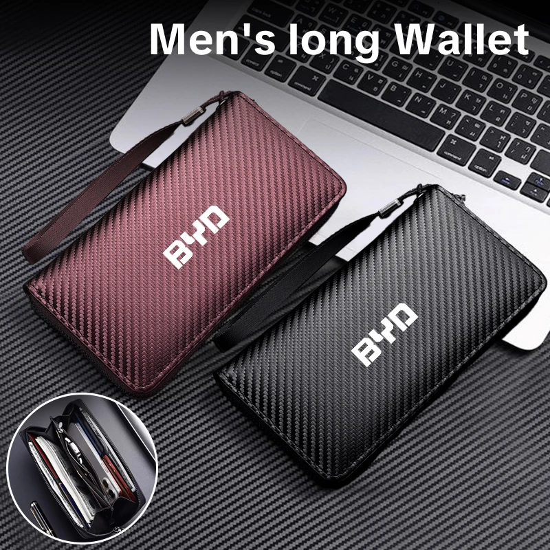 

Ручной мужской кошелек-держатель для карт из углеродного волокна, мужской деловой кошелек, чехол для карт для BYD M6 G3 G5 T3 F3 I3 L3 S7 Tang Song Qing