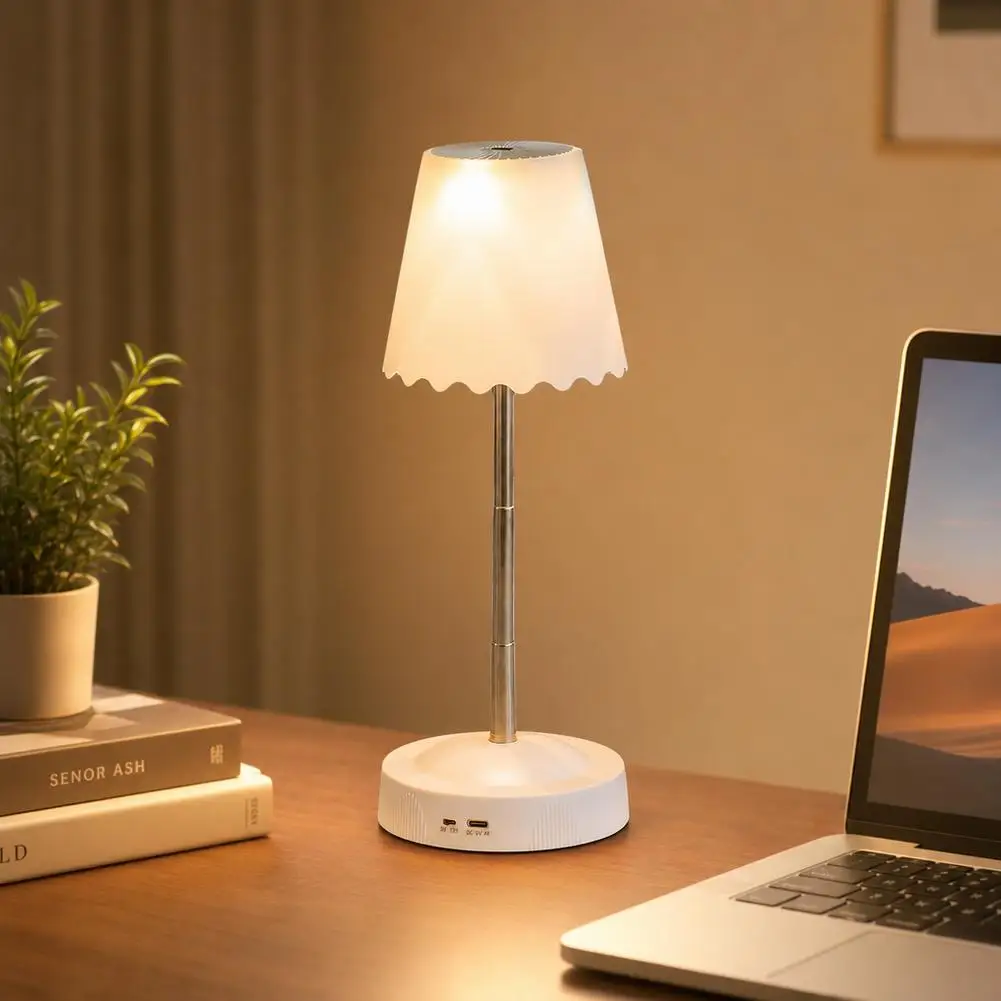 USB Rechargeable LED Desk Lamp Gesture Control Dimmable RGB 7 Color Telescopic Reading Light for Study Bedroom Bedside