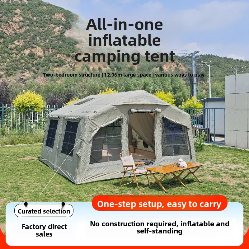 2026 Four-season Ridge Outdoor Camping Inflatable Instant Setup Multi-person Windproof Rainproof Oxford Cloth Sunshade