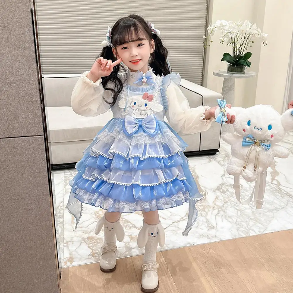 

Cinnamoroll Girls Headdress Spring Summer Lolita Princess Dress New Strap Skirts Halloween Party Cosplay Costume Gift