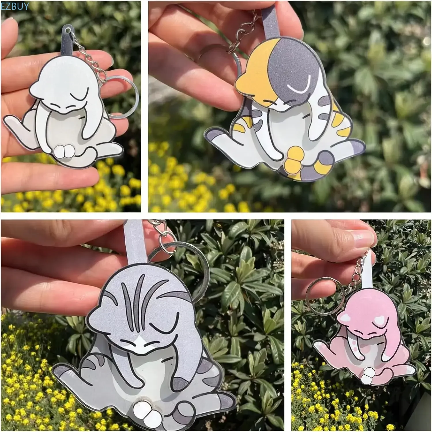 Wiggly Paws Keychain, 7PCS Funny Cat Playing with Balls Keychain