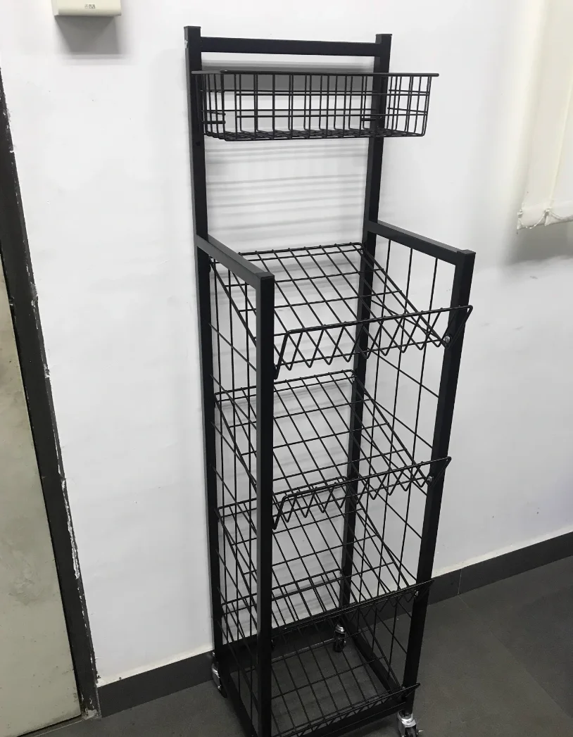 Umbrella rain gear placement display rack Hotel storage supermarket lobby floor small mobile rack with castor wheels