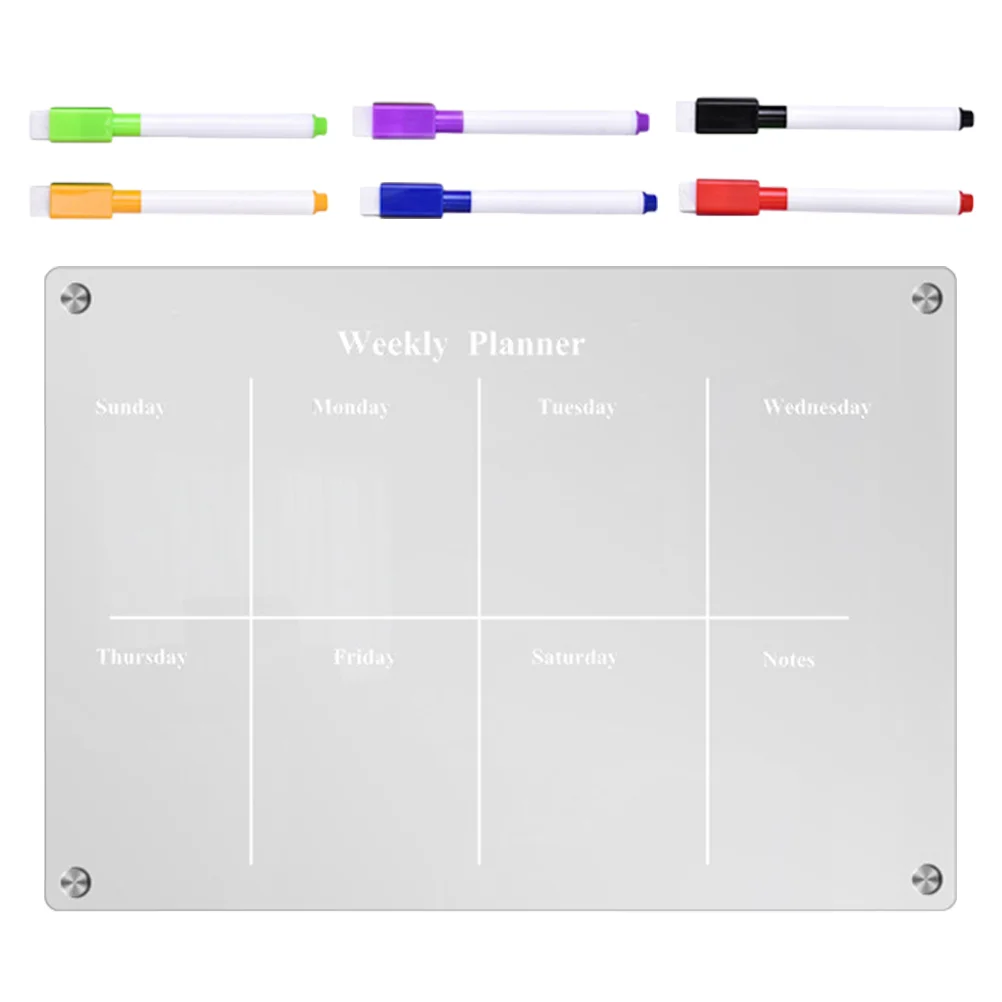 

Magnetic Transparent Whiteboard Dry Erase for Fridge Practical Schedule Planning Calendar Kitchen Refrigerator