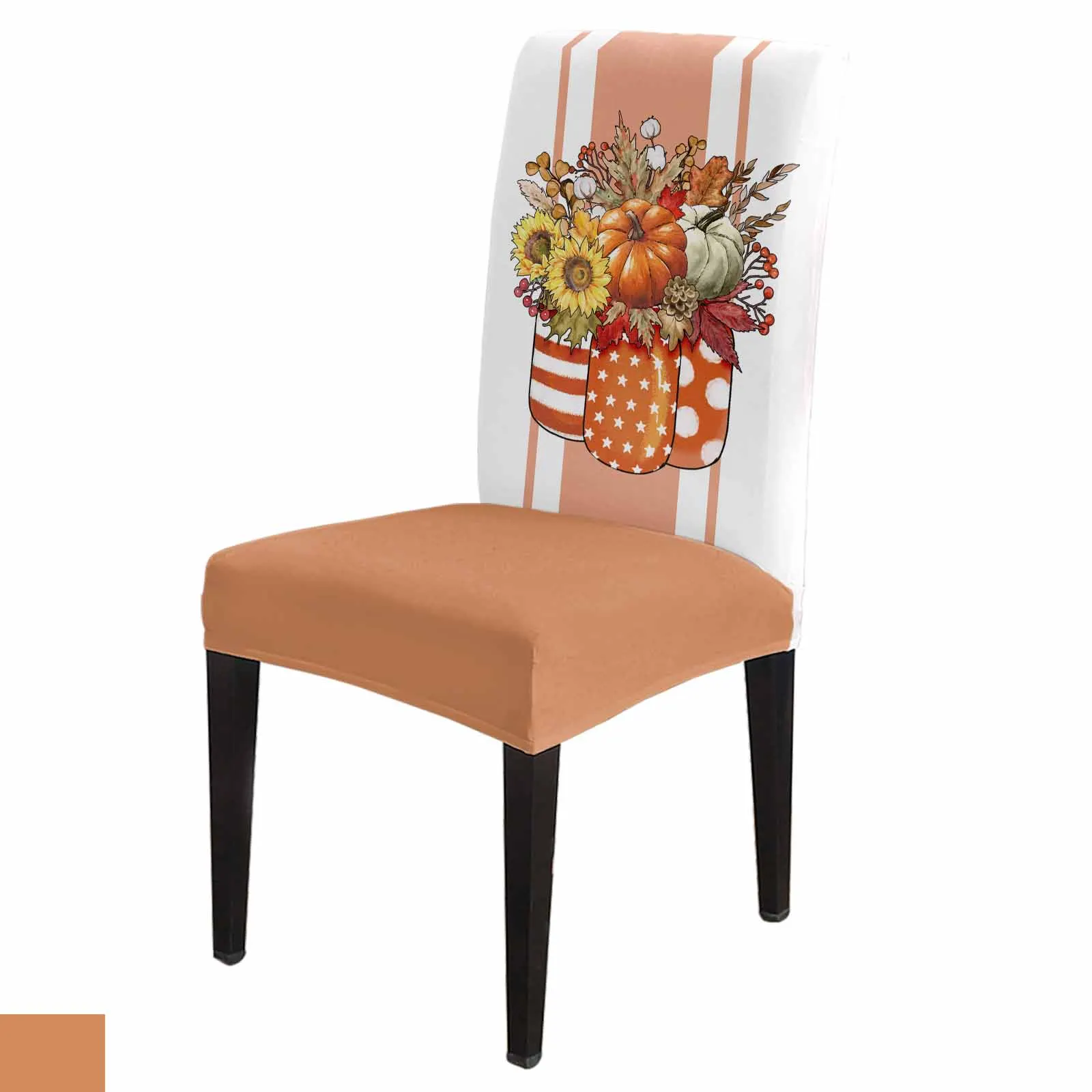 Autumn Maple Leaf Bouquet 4/6/8PCS Spandex Elastic Chair Case For Wedding Hotel Banquet Dining Room