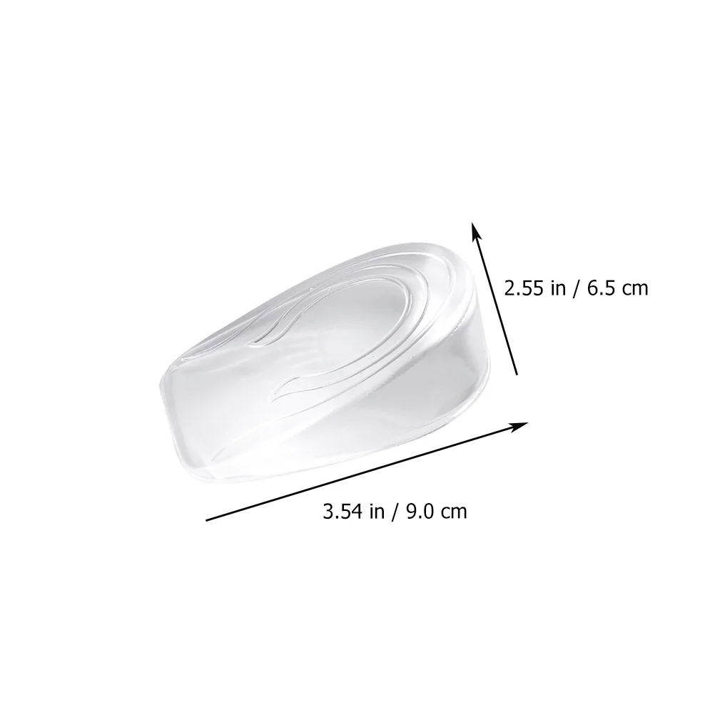 

2 Pairs Height Increase Insoles Men Clear Reusable Gel Adhesion Steady Comfortable Washable Heel Inserts Cushion Foot Care Tool