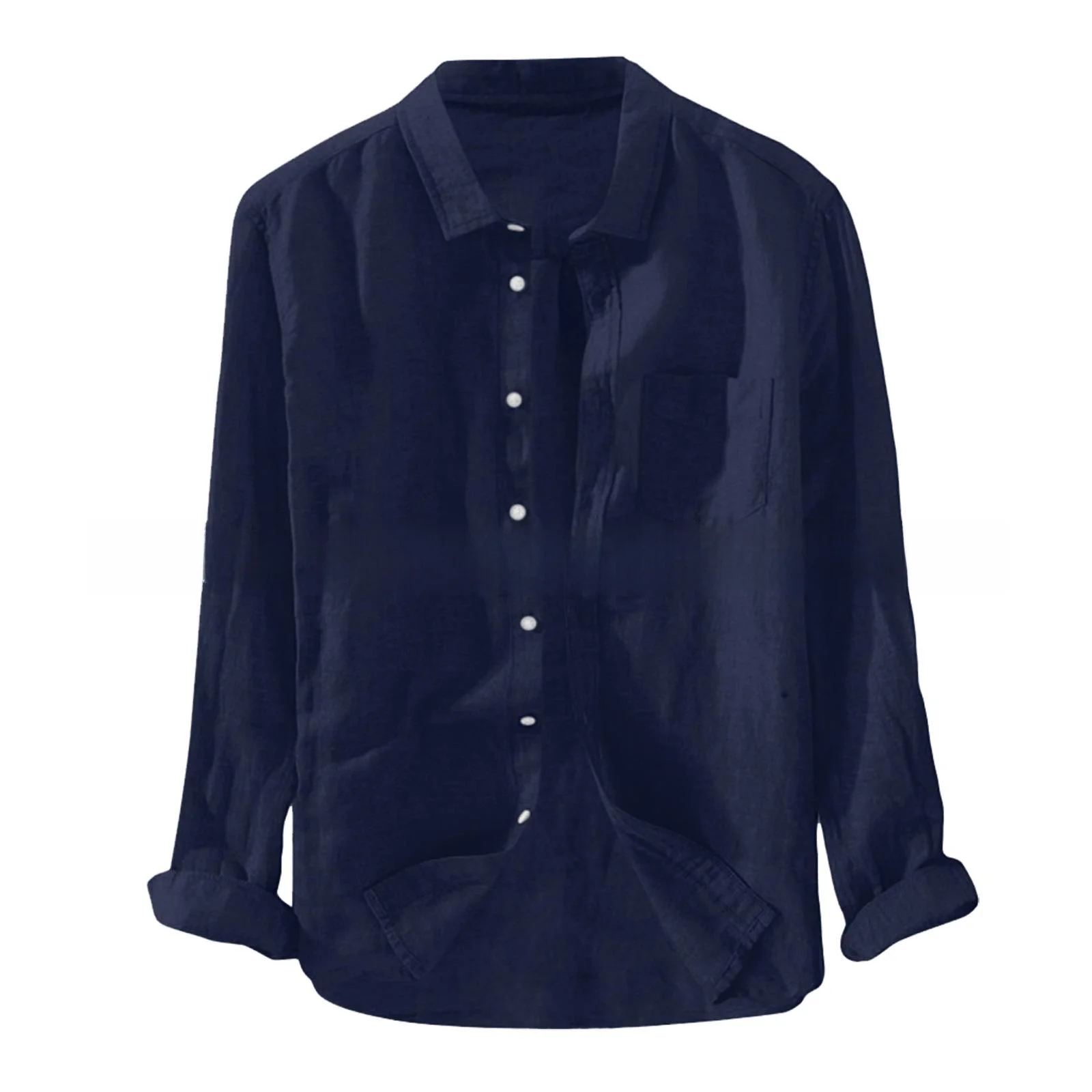 

Men's Cotton Linen Collar Cardigan Long Sleeve Casual Comfortable Breathable Fashionable European Style Color Inner Wear