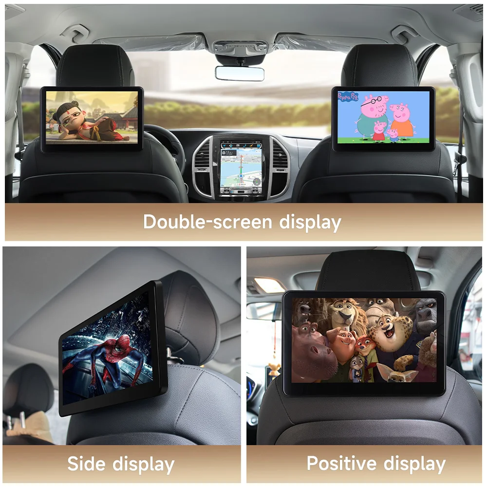 For Car Rear Seat Player Video Music FM Bluetooth AirPlay 11.6inch HDMI Headrest Monitor Display IPS Android Tablet Touch Screen