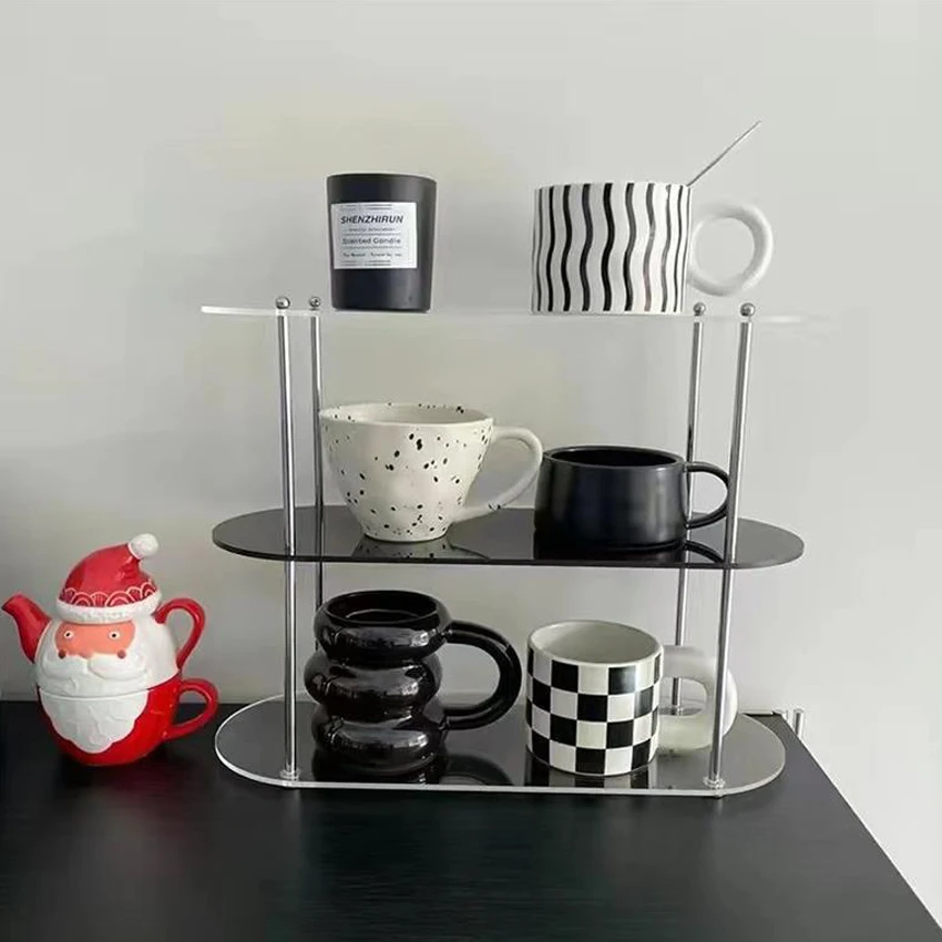 Ins Style Acrylic Multi-layer Storage Rack Decorative Shelves Desk Organizer Makeup Jewelry Home Organization Garden