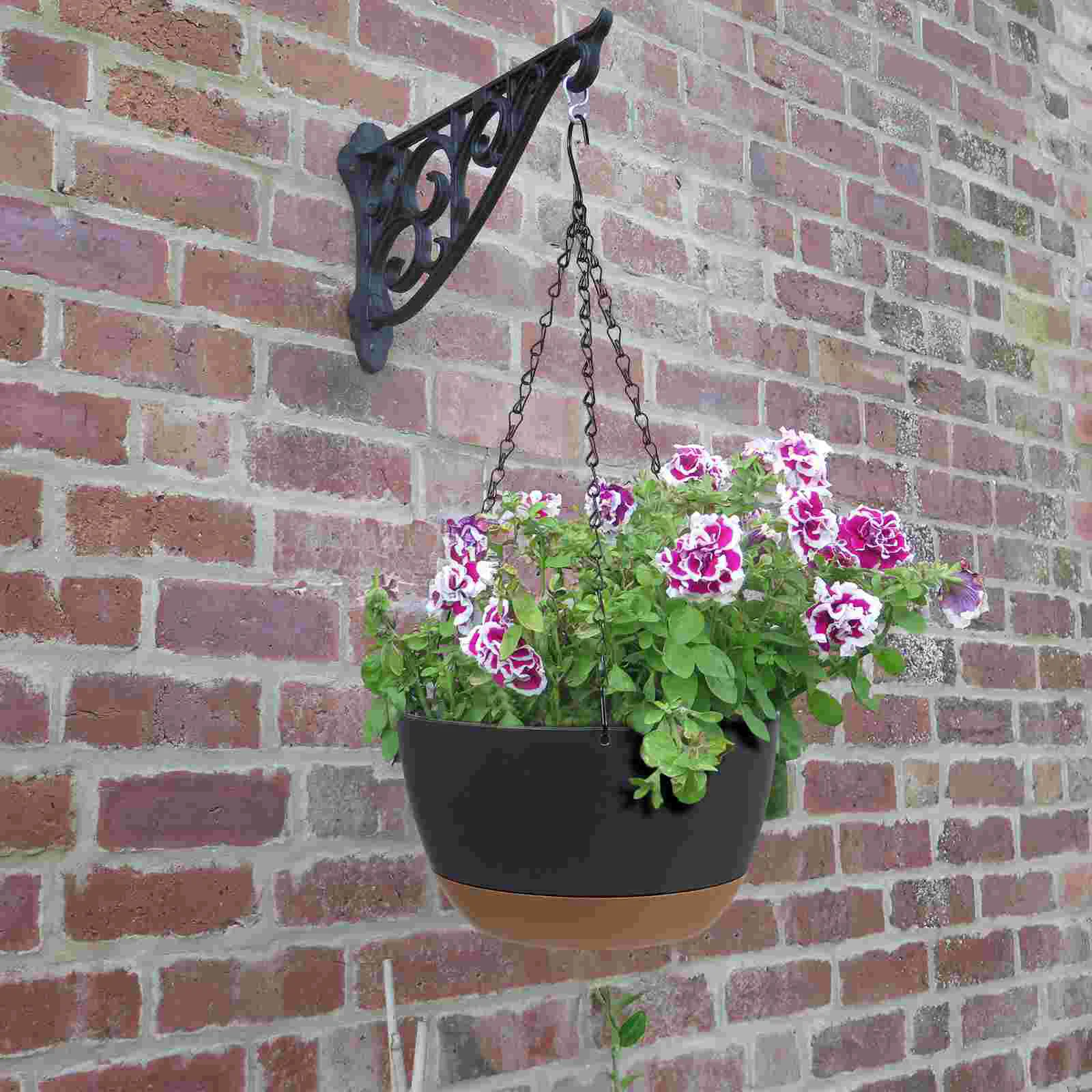 2 Set Plant Basket Hanging Flower Pot Coat Hangers Metal Pots for Indoor Plants