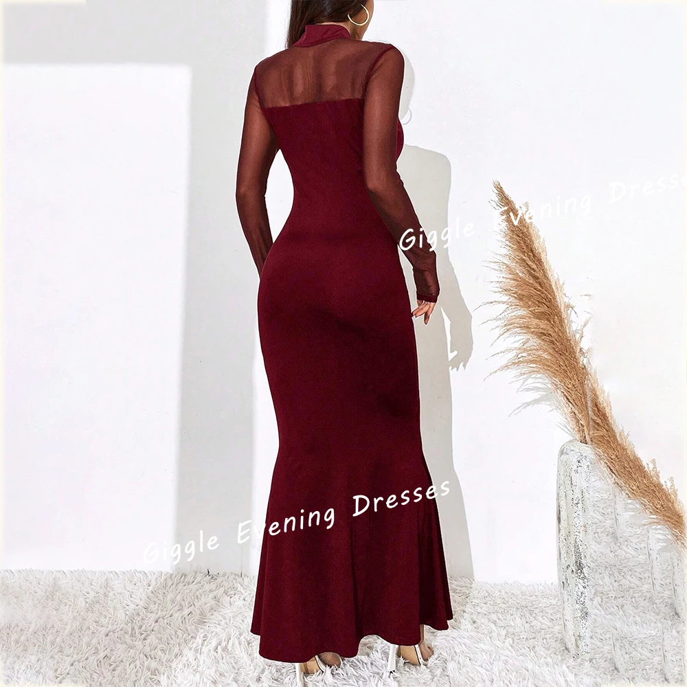 Giggle Luxury Close-FItting New Arabic Evening Dresses Women 2024 فساتين سهرة Floor-Length Illusion Wedding Party Prom Gowns