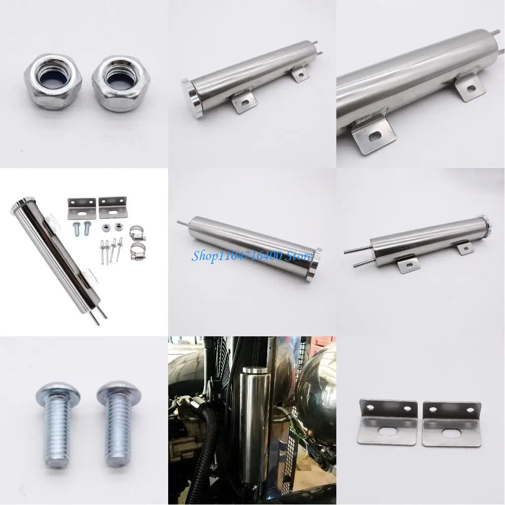 

y1gd Car Modification Accessory Radiator Coolant Overflow Pukes Can 2"x10" 14Oz