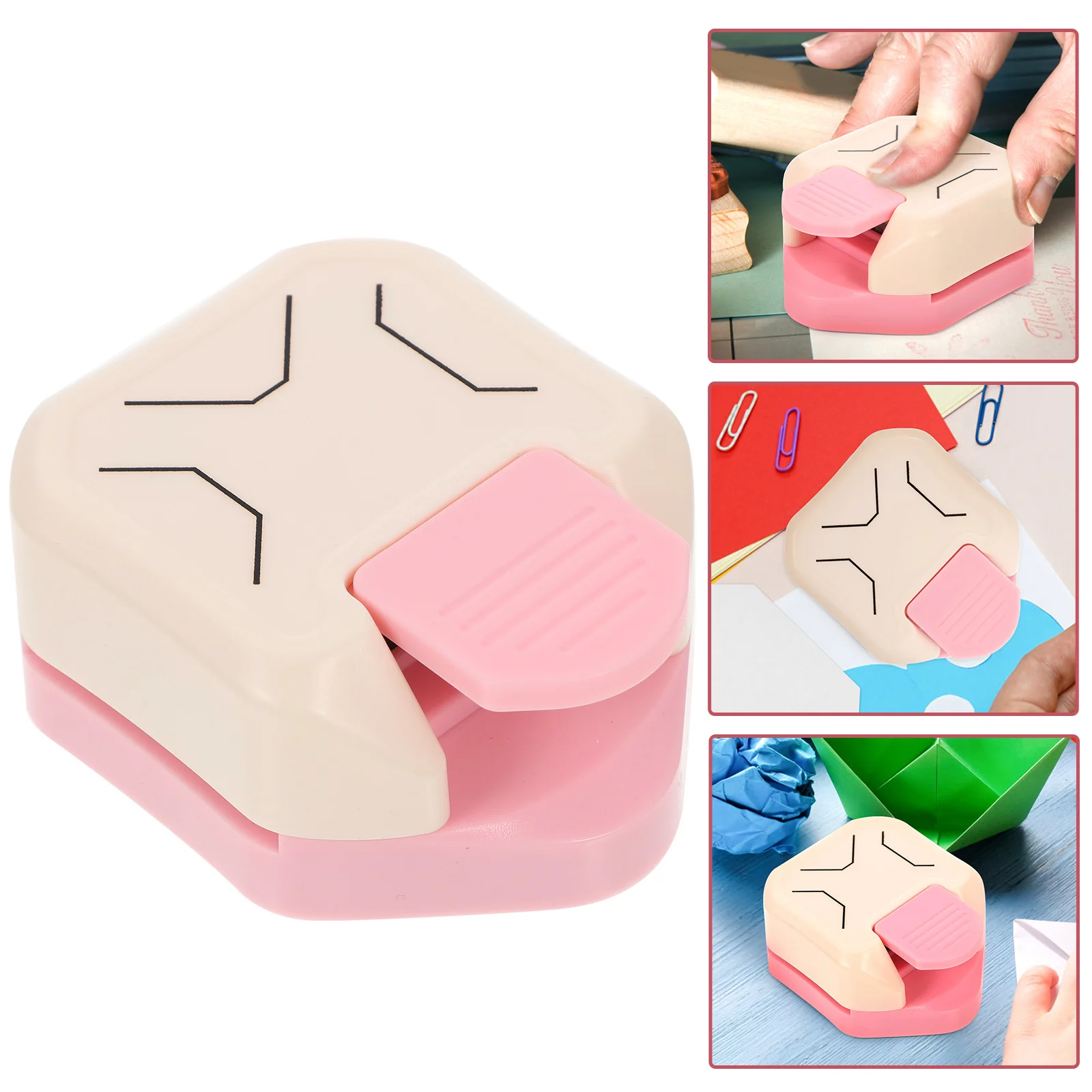 Perforatore Angolare 3-in-1 per Scrapbooking, Carta, Fai-da-Te, Taglierina Angolare Portatile per Scuola