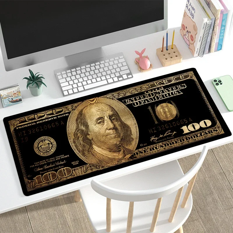 Gaming Laptop Dollar Printing Desk Mat Wrist Pad Mouse Pc Accessories Table Pads Deskmat Gamer Cabinet Keyboard Keycaps Mousepad