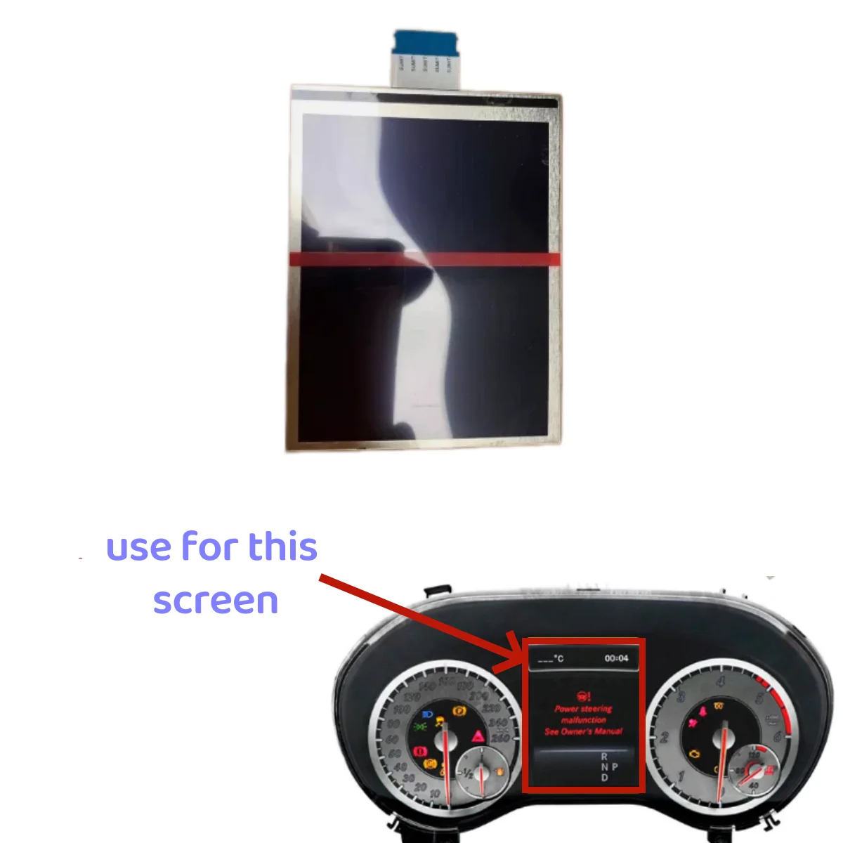 

TX12D01VMOFAA LCD Screen for Mercedes W176 Instrument Cluster Repairment