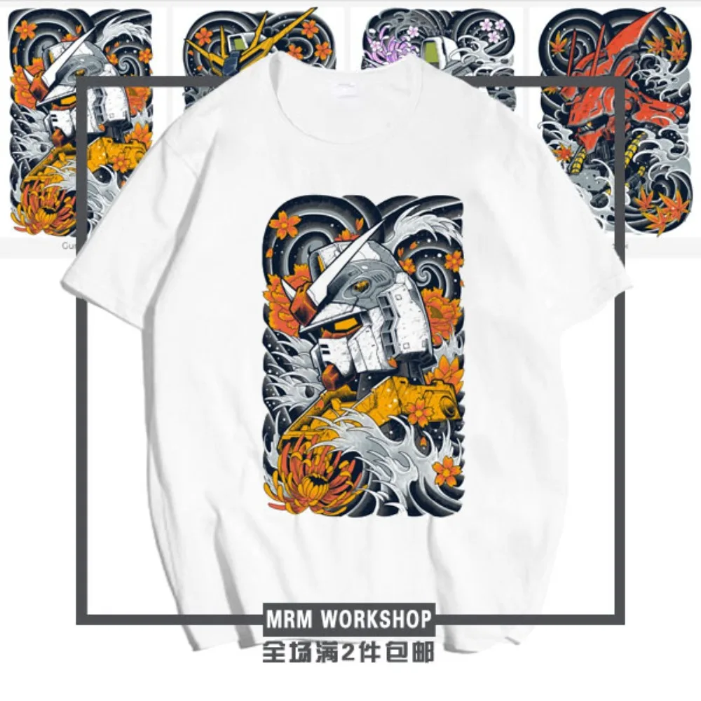 Anime Gundam T-shirt uomo donna cotone manica corta Mecha Robot stampa grafica giapponese Y2k streetwear maglietta casual unisex nuovo