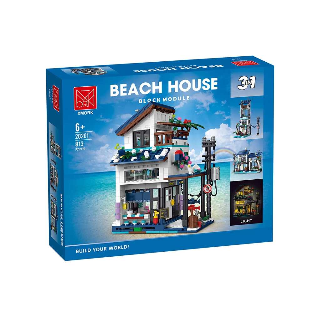 City Street View Decoration Building Block Set Holiday villa DIY Shop Model Building Toy Ideal for Home Decor and Holiday Gifts