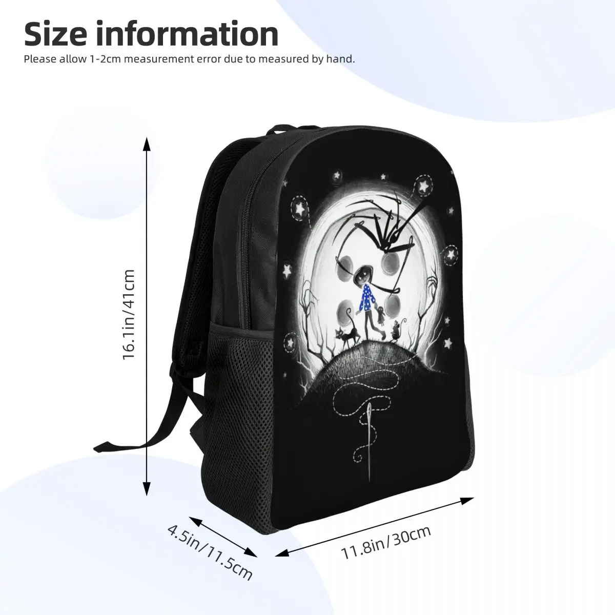 Custom Coraline Laptop Backpack Men Women Casual Bookbag for College School Student Halloween Horror Movie Bags