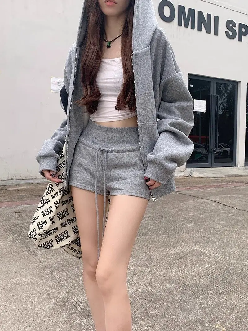 

Толстовки на молнии с капюшоном для женщин Y2K, зима для девочек, дизайн 2025, весенний стиль, свободная посадка, модная, удобная тенденция, простая одежда унисекс