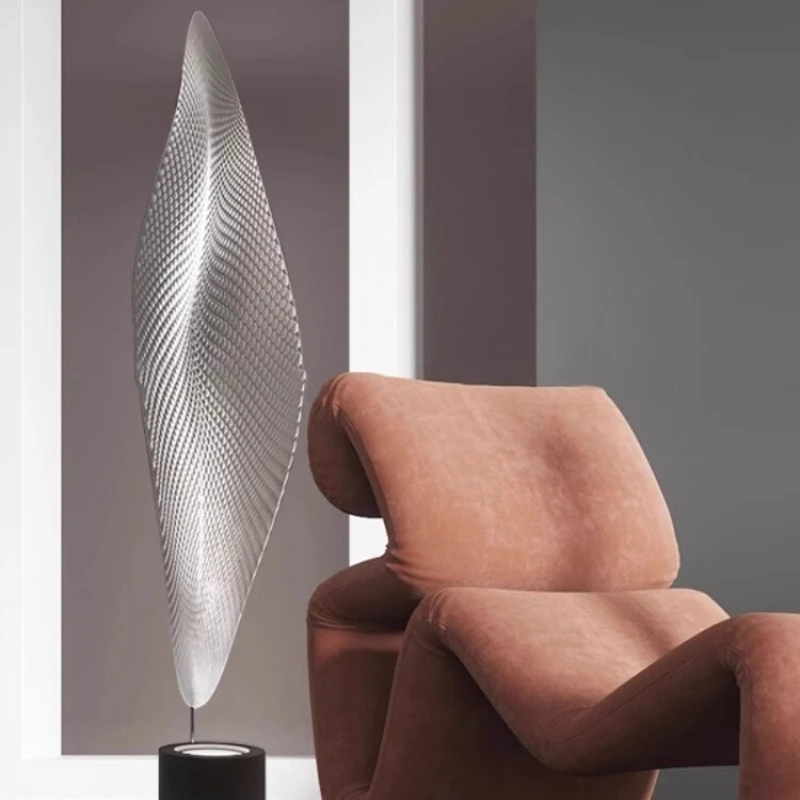 

Modern Acrylic Leaf Shape Floor Lamps Artistic Decor Parlor Restaurant Designer LED Standing Light For Study Bedroom Model Room