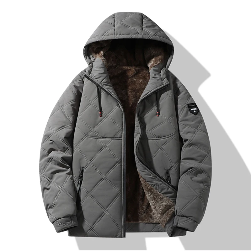 

Men's Casual Loose Multi-pocket Hooded Jacket Winter Outdoor Thickened Warm Windproof Coat Fashion Cotton Clothes Padded Jackets