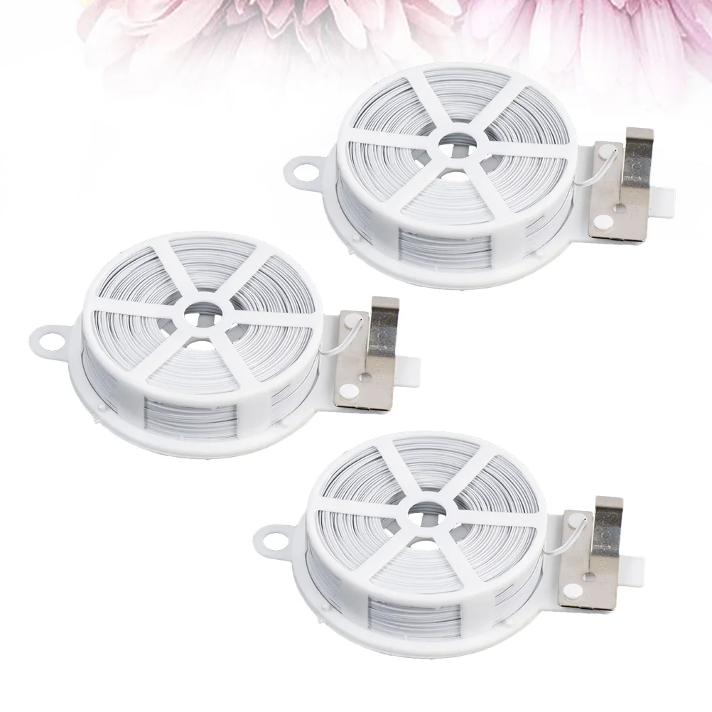 3pcs Garden Plastic Binding Wire Garden Tie Wire Plant Bush Flower Wire (White 30 Meters) Wire Cable Garden Plant Tie