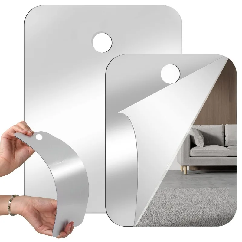 Acrylic Makeup Mirror Shower Fogless Women Men Makeup Mirror with Holder Suction Cup Home Bathroom Washroom Accessories