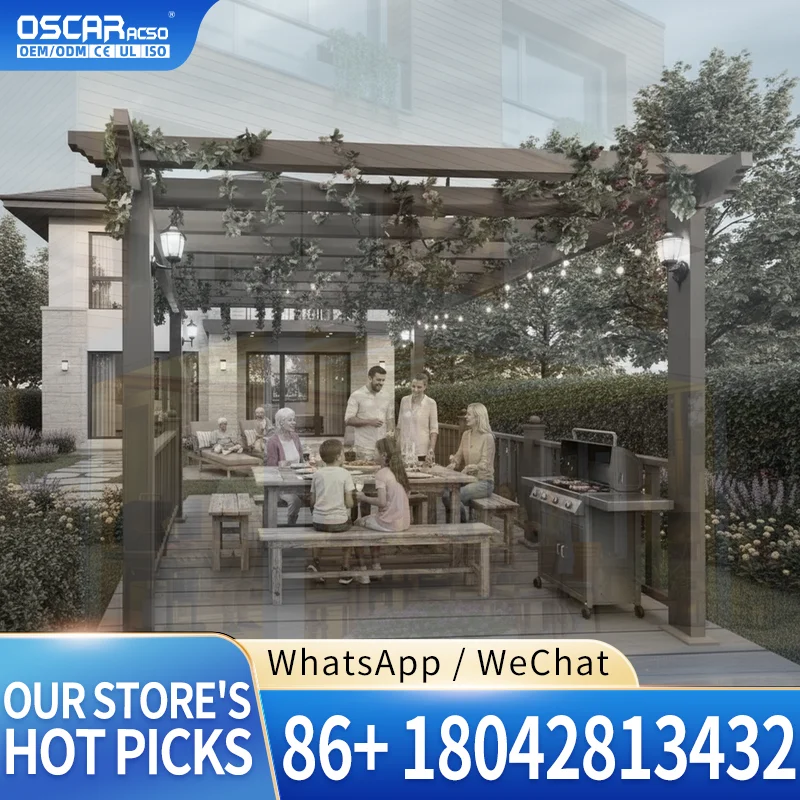 Adjustable Rainproof Aluminum Pergola Sleek Innovative Patio Canopy Europe Garden Deck Backyard Weather Resistant Louvered Roof