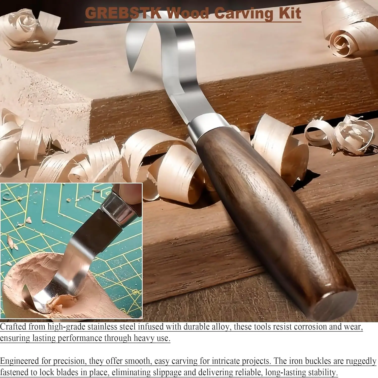 Stainless Steel Pumpkin Carving Knife Set with Wooden Handle Sharp DIY Craft Tools for Halloween Decoration Pumpkin Decorating