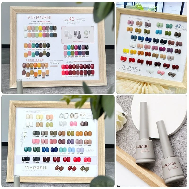 VIARASHI High quality 42 colors Nail gel set Nail art kit Nail salon 2024 New Fashion Hot sale Non-Eoxic Uv gel Wholesale