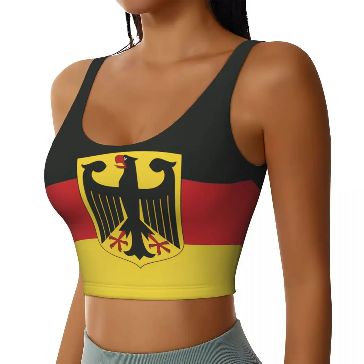

Women Sexy Sports Vest Custom Germany Flag Female Streetwear Sport Lingerie Tee Crop Top S-XXL