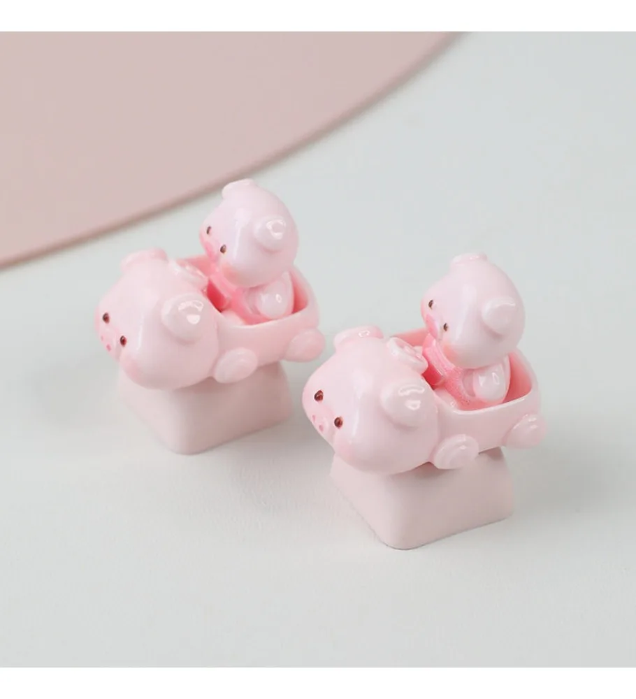 Keycap single esc personalized cross axis decompression keycap keycap mechanical keyboard cute pink pig