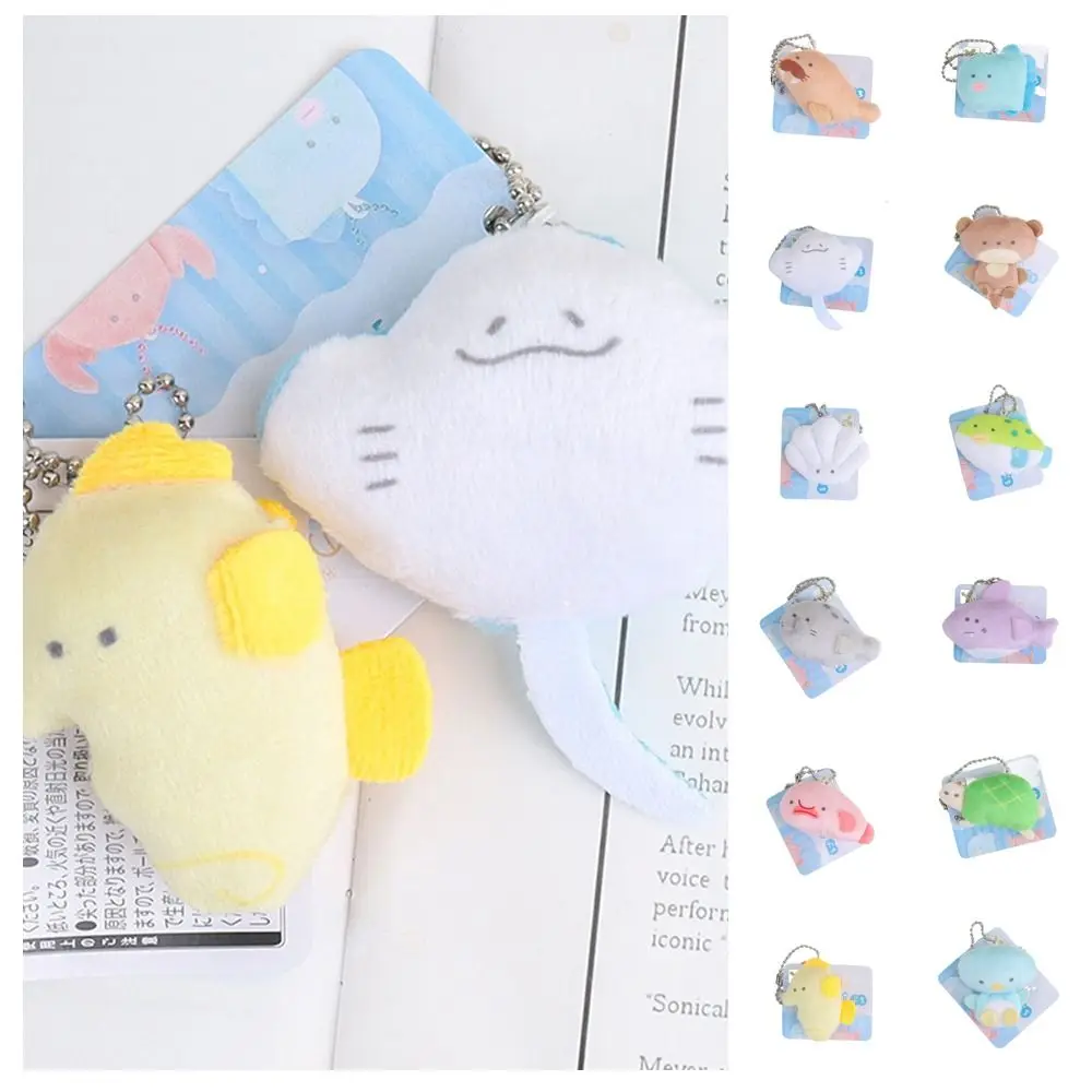 Morsa dibujos animados acuario Plushies colgante de felpa tiburón pez llavero de felpa pingüino Globefish bolsa colgante