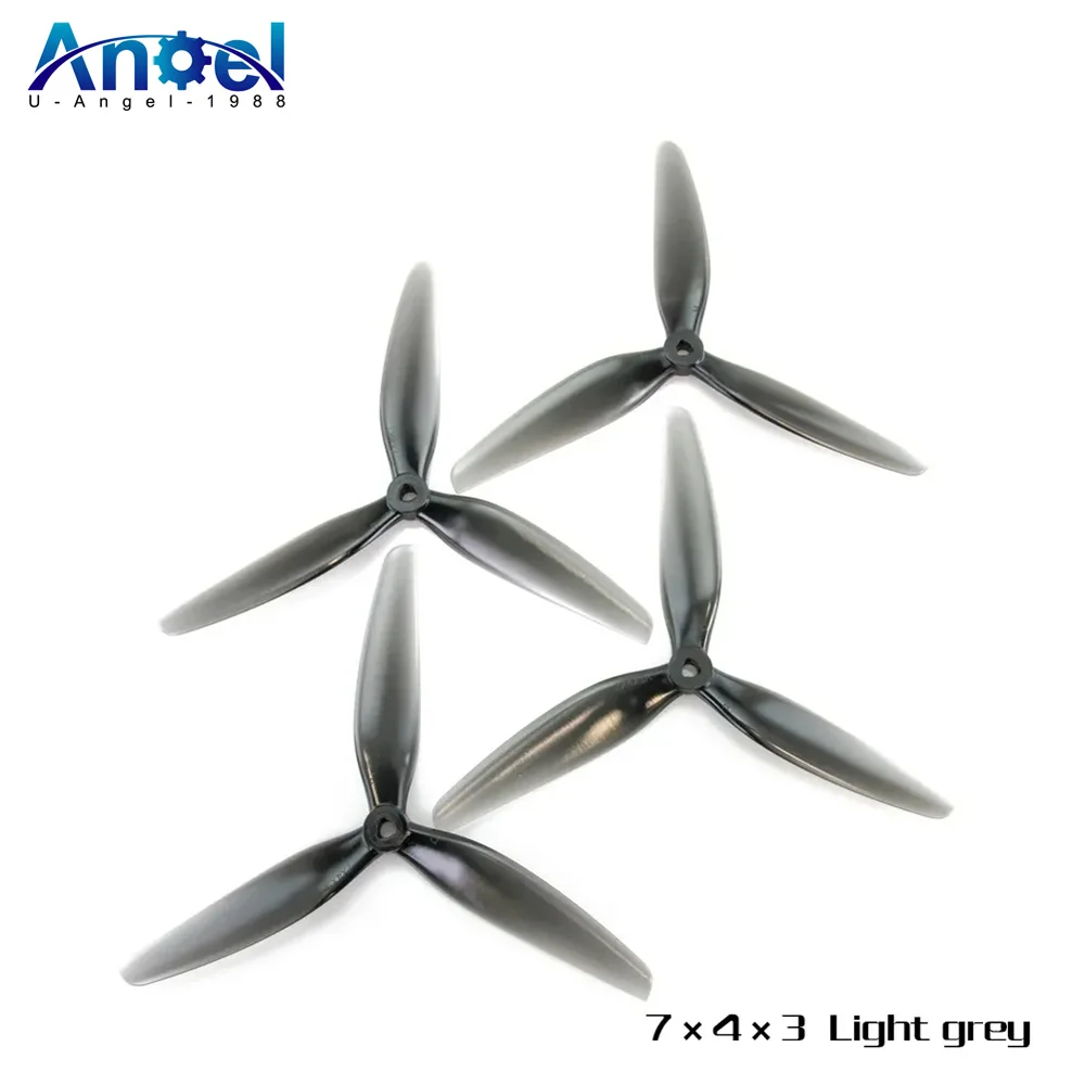 

4PCS HQProp 7X4X3 7040 7inch 3 blade/tri-blade Propeller Light Grey (2CW+2CCW) Poly Carbonate for FPV RC Drone