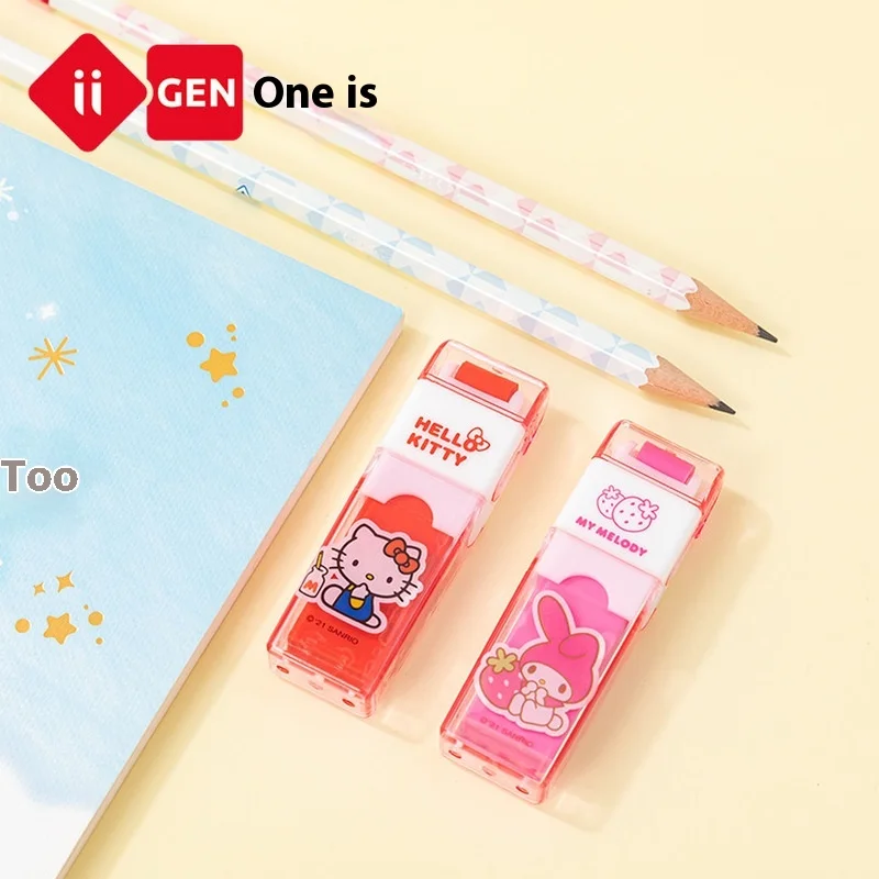 Iigen Stationery Sanrio Family Style Clean Eraser Lovely Cartoon Correct The Rubbing Student Eraser Hello Kitty Kuromi Melody