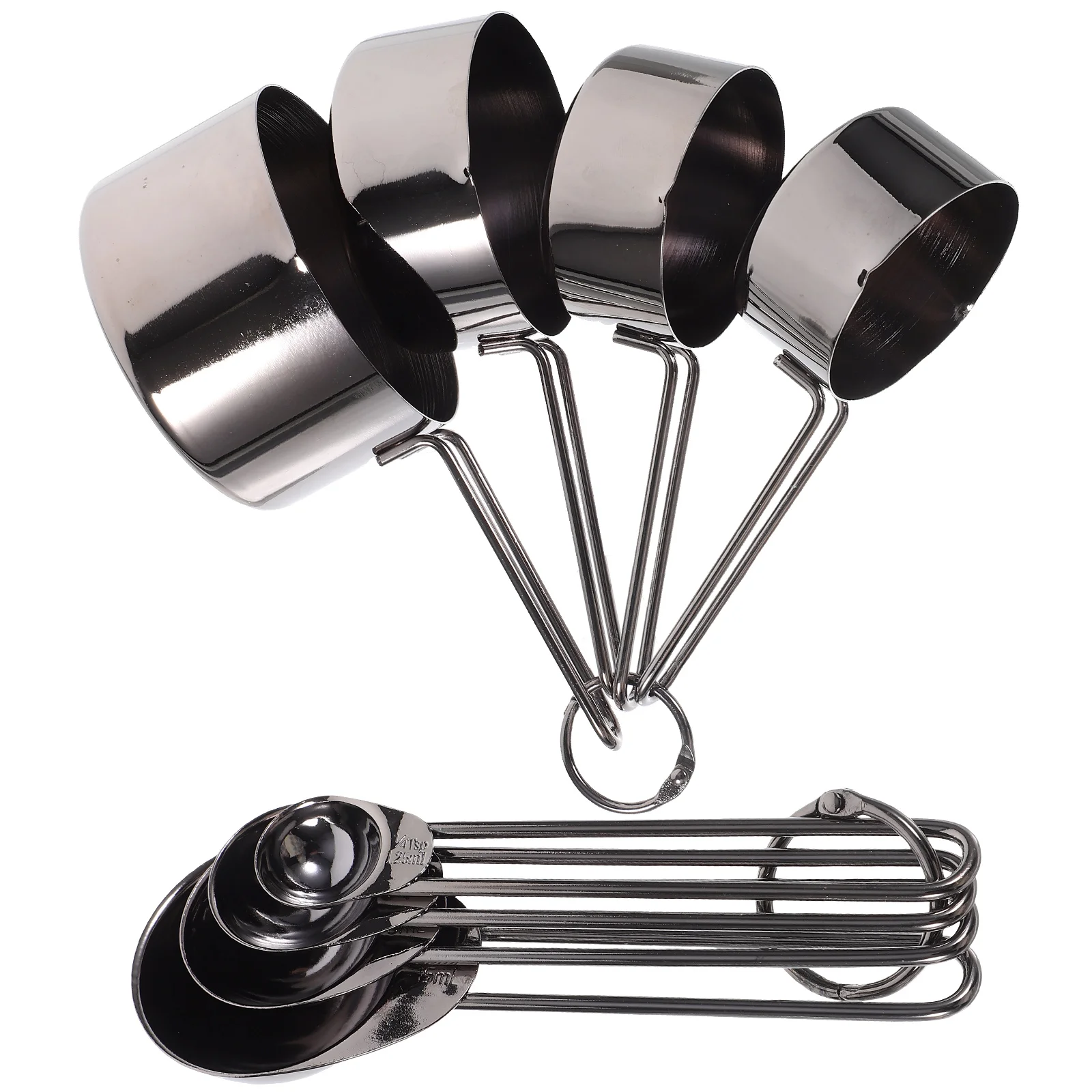 

8 Pieces Cups Spoons Set Stainless Steel Baking Measuring Cups Spoons Spoon Scale Scoop 430 Teaspoon Kitchen Tools Gift