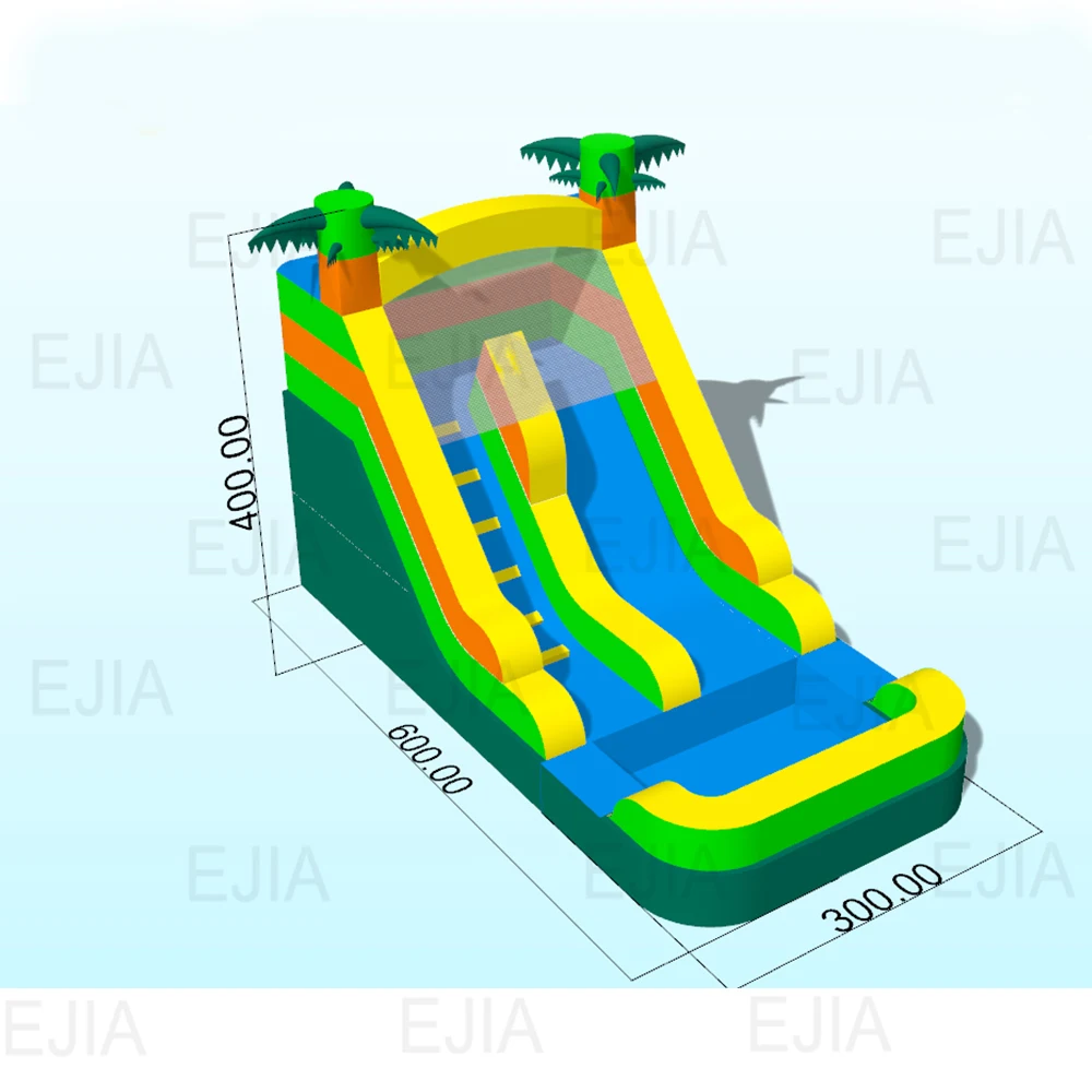 Backyard Inflatable Slides with Splash Pool - Tropical Slides with Water Pool or Ball Pit Bounce House Slides for Kids Outdoor