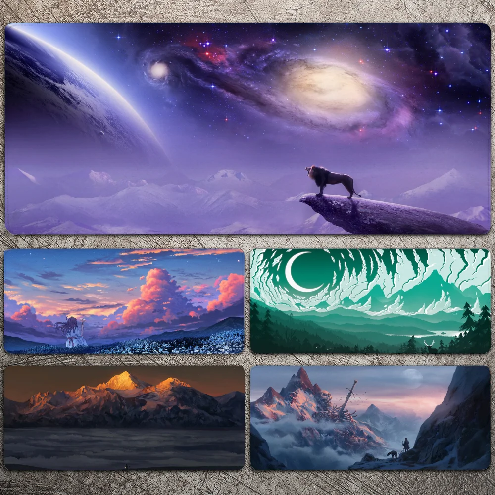 

Mountain Painting Mousepad Large Gaming Mouse Pad LockEdge Thickened Computer Keyboard Table Desk Mat