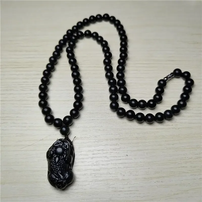 New Medicine King Stone Pixiu Pendant Health Dark Green Necklace Safety Pendant