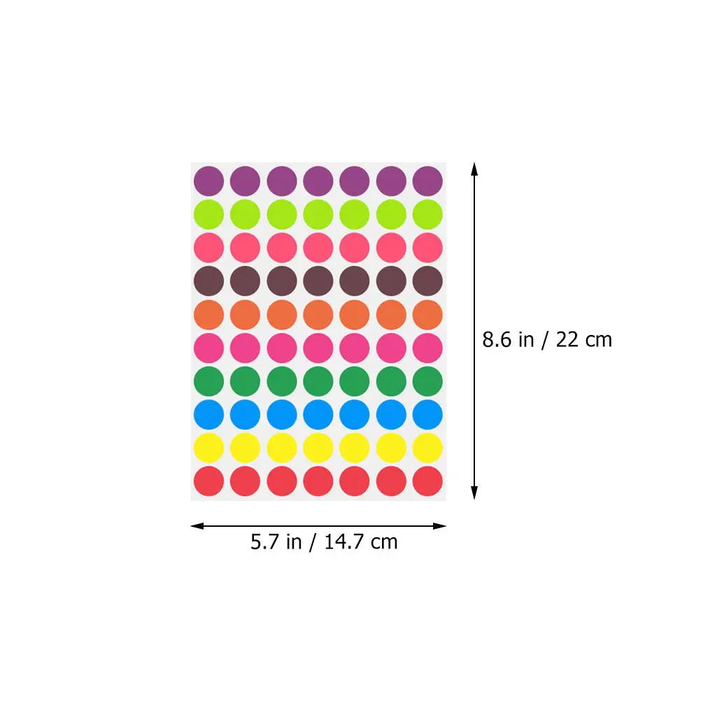 1400Pcs Bright Colored Round Dot Stickers Self Adhesive Removable Circle Labels for Color Coding Labeling Sealing Envelopes