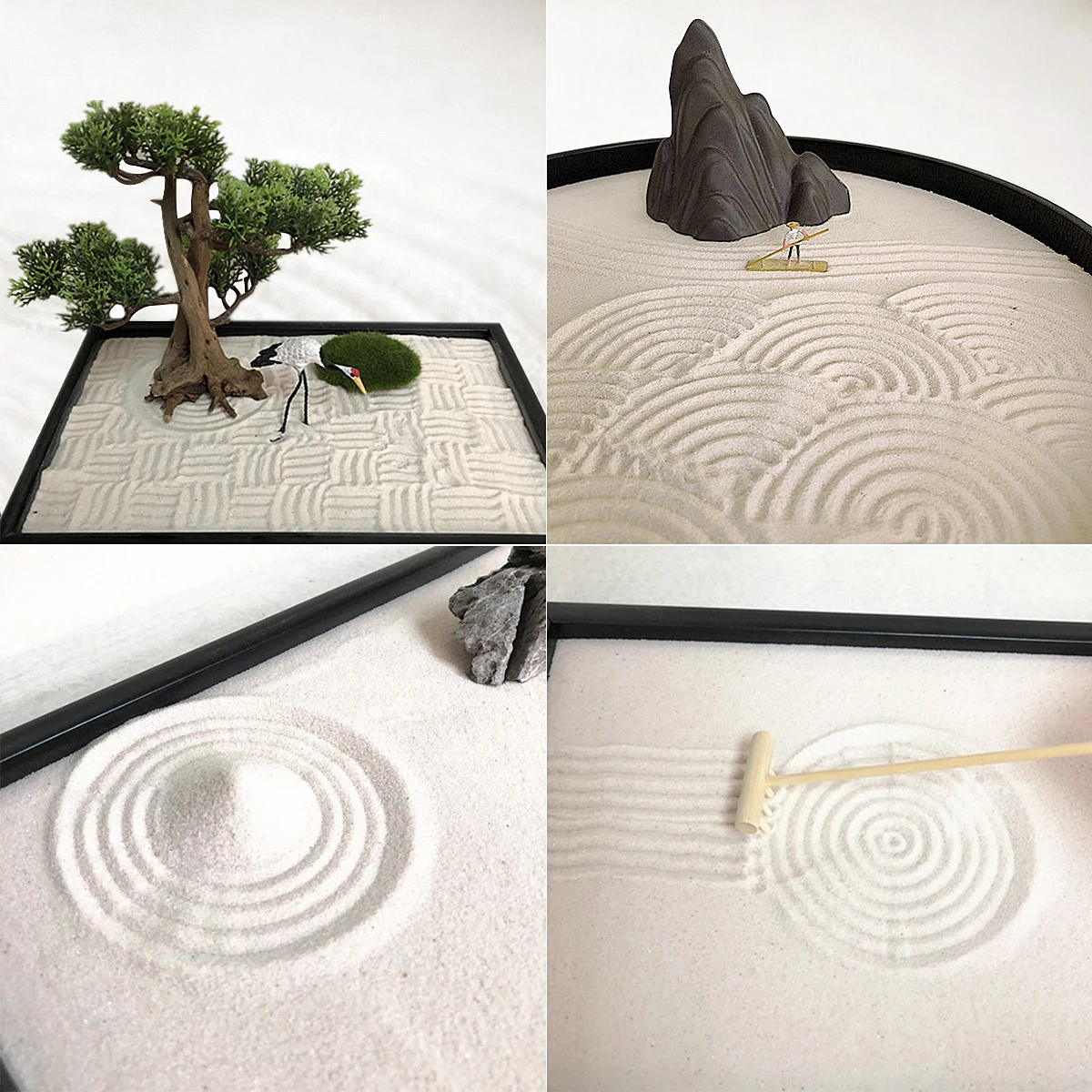 Mini rastrillo de bambú Zen, accesorios de arena para jardín, respetuoso con el medio ambiente, 3 diseños, regalos Feng Shui, decoración de boda, tiendas para el hogar, hoteles, Yoga