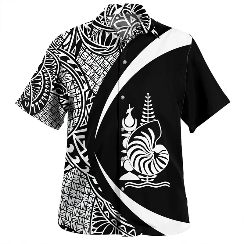 Summer Harajuku New 3D New Caledonia Flag Printing Shirts Nouvelle-Calédonie Emblem Graphic Short Shirts Men Fashion Clothes Top