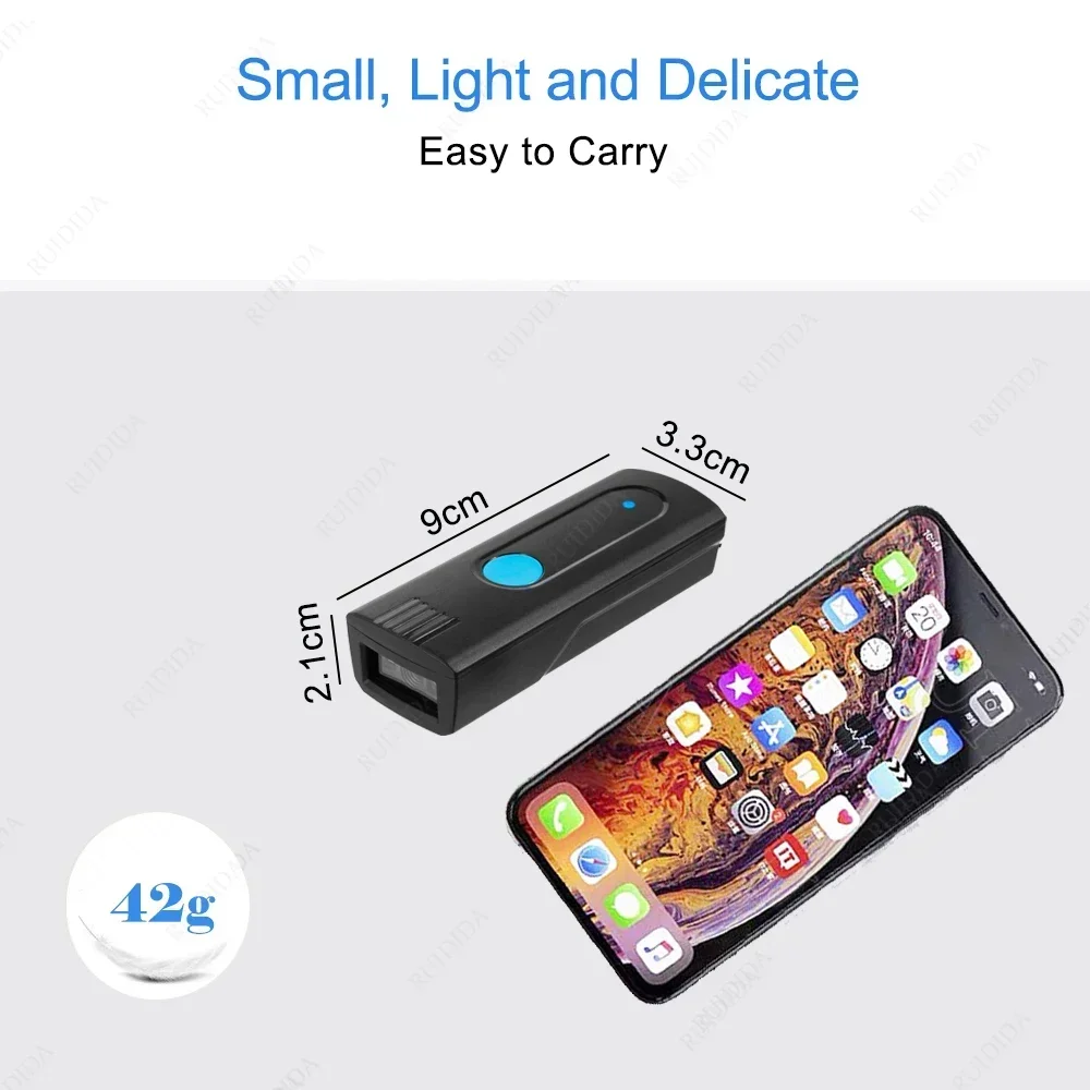 Packot Barcode Scanner Mini Wireless and Bluetooth qr Code Reader Portable 1D 2D Bar Scanner Handheld for Courier Logistic Shop