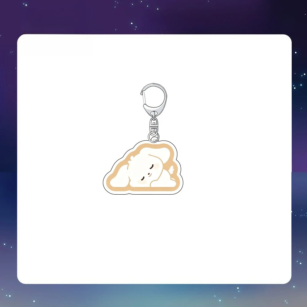 New Male Singing Cartoon Keychain Holder Car Bag Woman Man Kawaii Fashion Acrylic Key Chain Fan Gift Jewelry Accessories