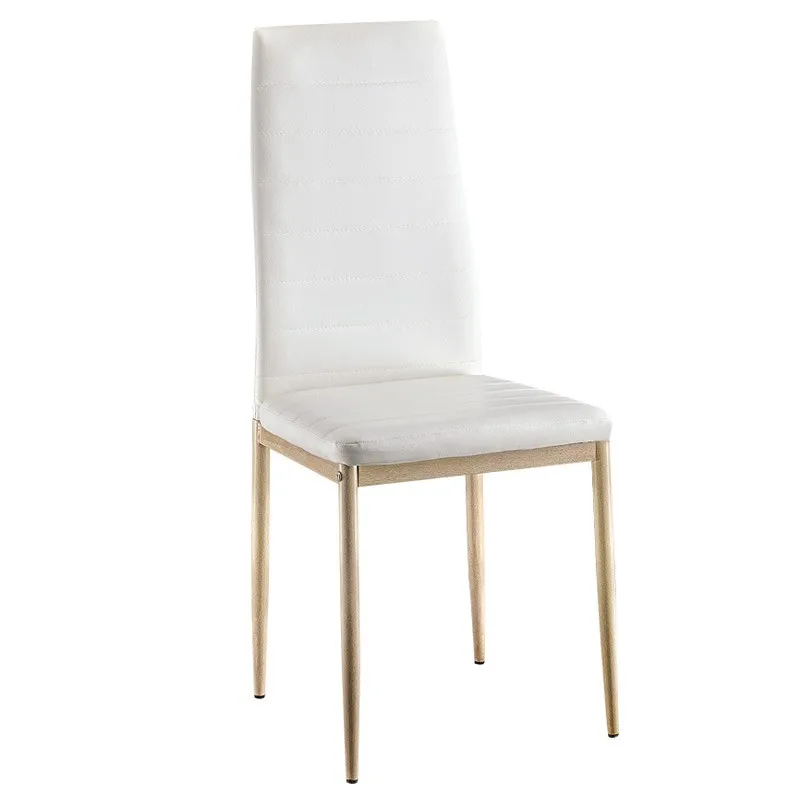 Dining chairs white polypiel Beige metal structure steel effect Wood modern style 98x42x48 cm - PACK 2 Chairs