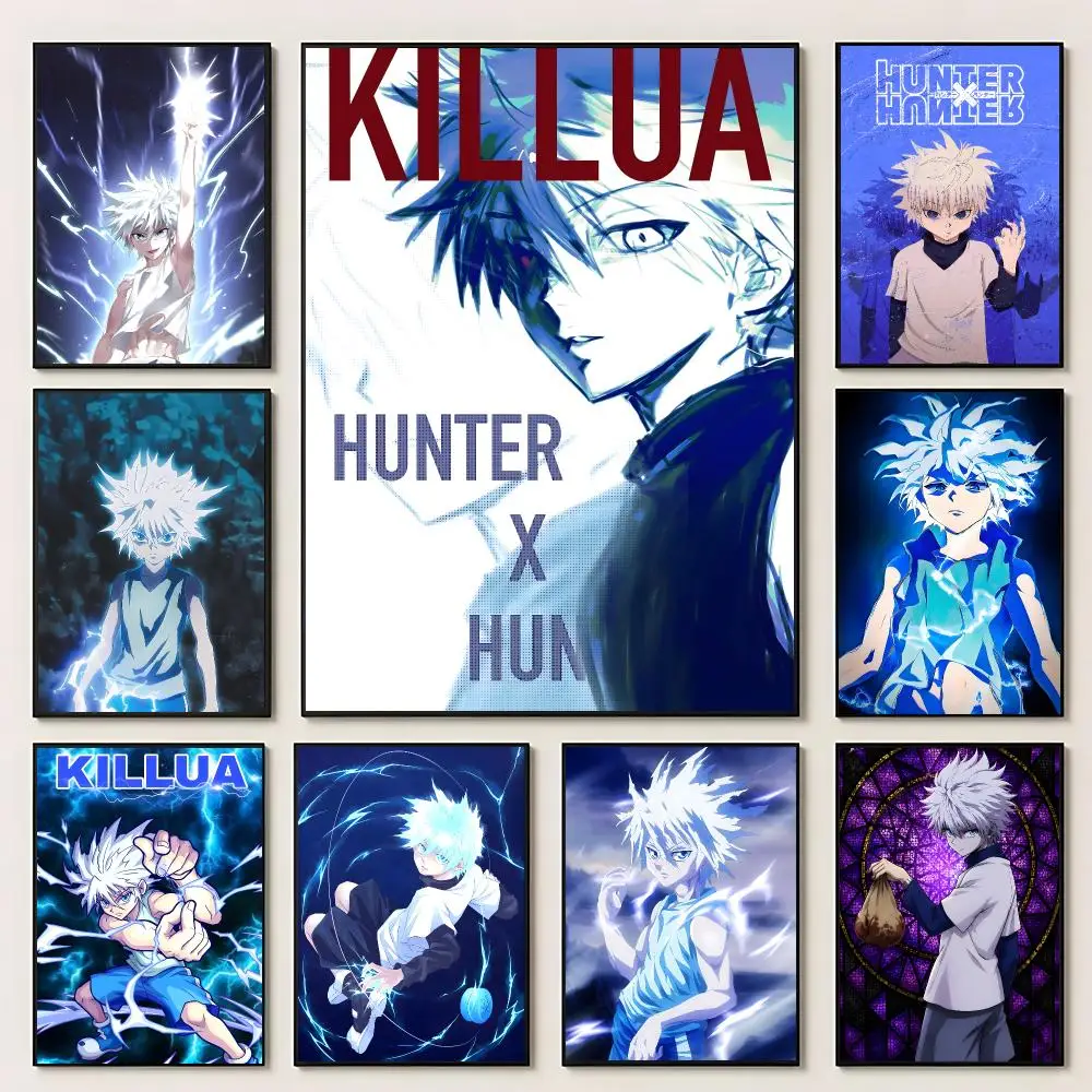 Character Killua Poster Self‑Adhesive Waterproof PP Poster Coffee House Bar Wall Art Sticker Room Home Decor