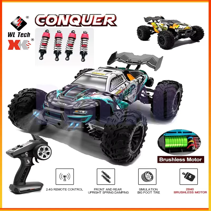 SCY 16102 1:16 50KM/H 4WD RC Cars With LED Light Remote Control Car High Speed Drift Monster Truck for Kids vs Wltoys 144001 Toy