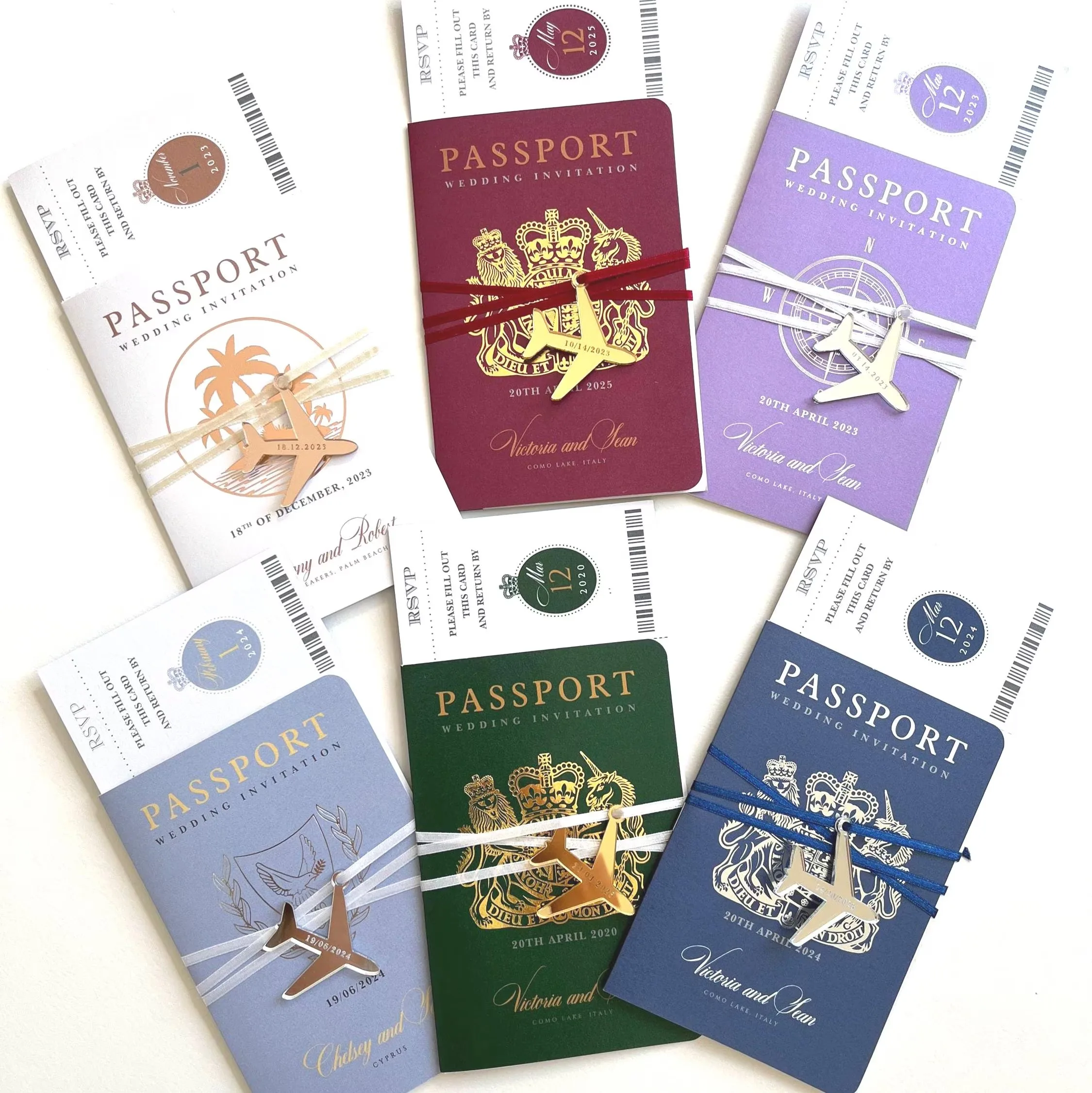 Personalized Airplane Charms for Destination Acrylic Wedding Invitations Custom Airplane Tags Party Decor Baby Shower Tags